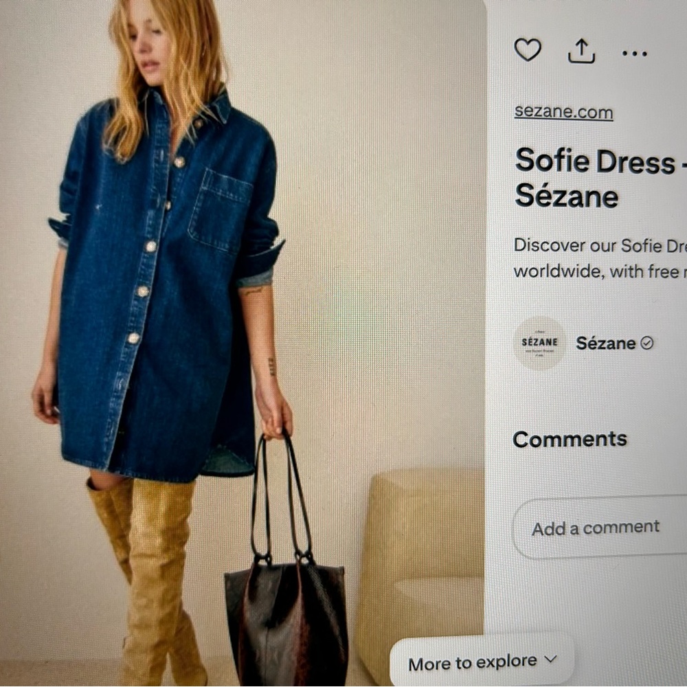 Sezane Denim Sofie Dress